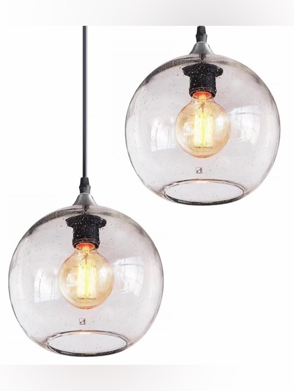 Pendant Light-Glass Globe-Kitchen Island-Modern Globe-Hanging Light- Dome Light